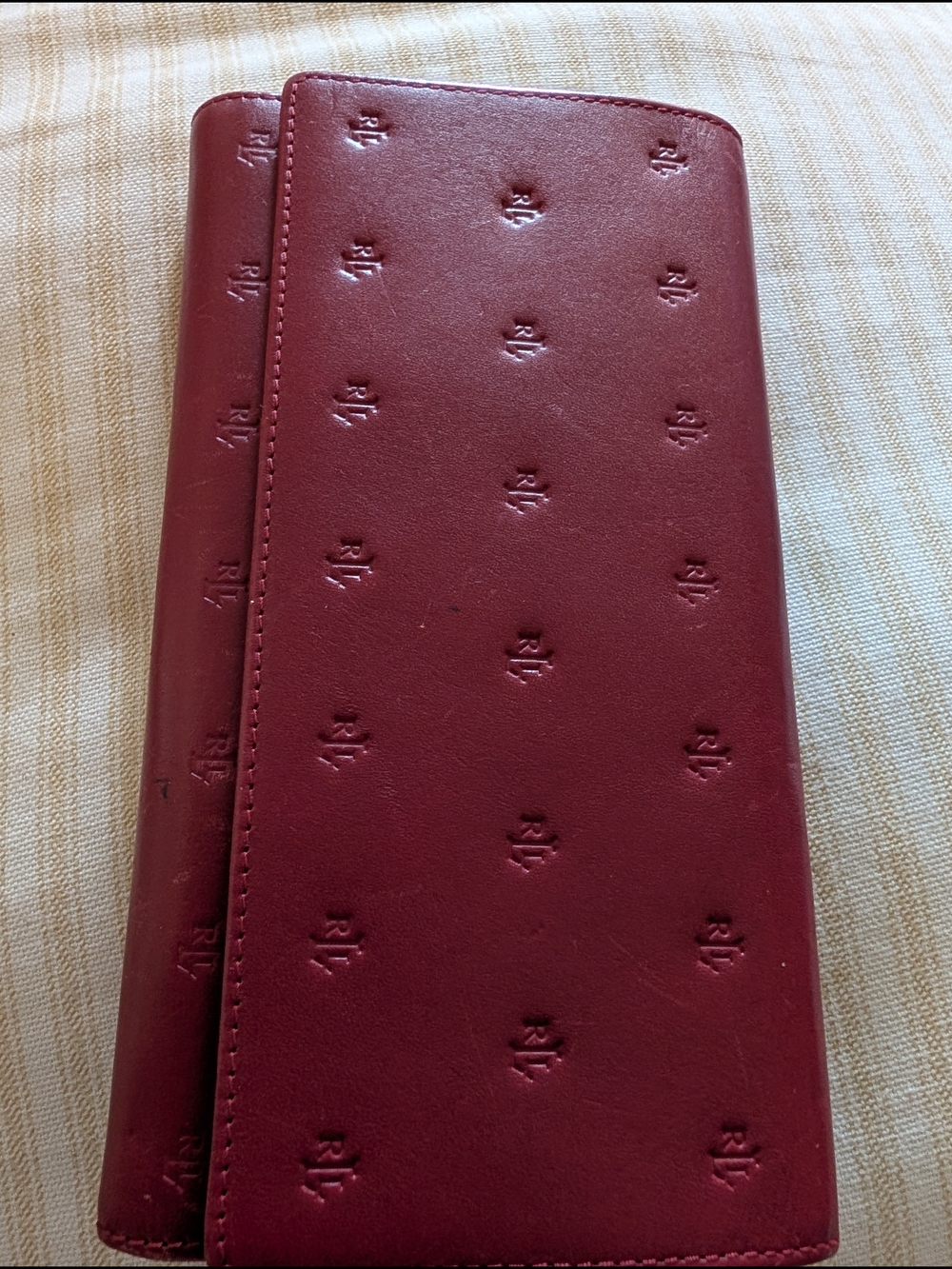 Ralph Lauren Burgundy Leather Card Wallet